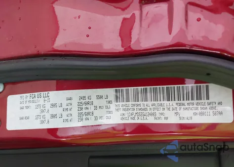 2016 Jeep Cherokee Limited z USA, uszkodzony, nr VIN 1C4PJMDS2GW124003